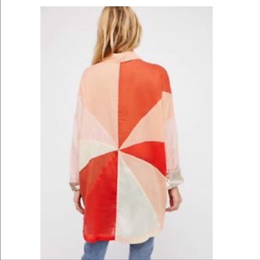 Free People Rainbow Rays buttondown in coral!
